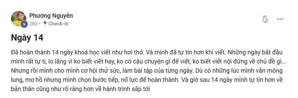 Phản hồi thực tế của học viên Viết Như Hơi Thở, ảnh 1