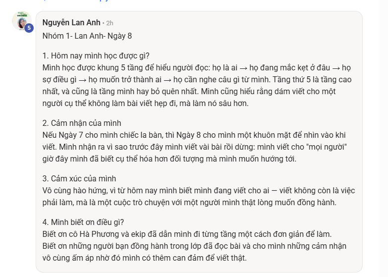 Phản hồi thực tế của học viên Viết Như Hơi Thở, ảnh 15