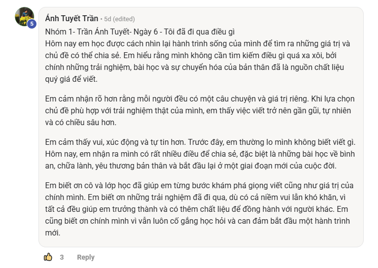 Phản hồi thực tế của học viên Viết Như Hơi Thở, ảnh 26