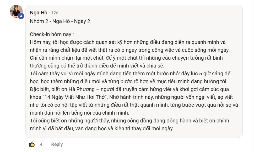 Phản hồi thực tế của học viên Viết Như Hơi Thở, ảnh 67