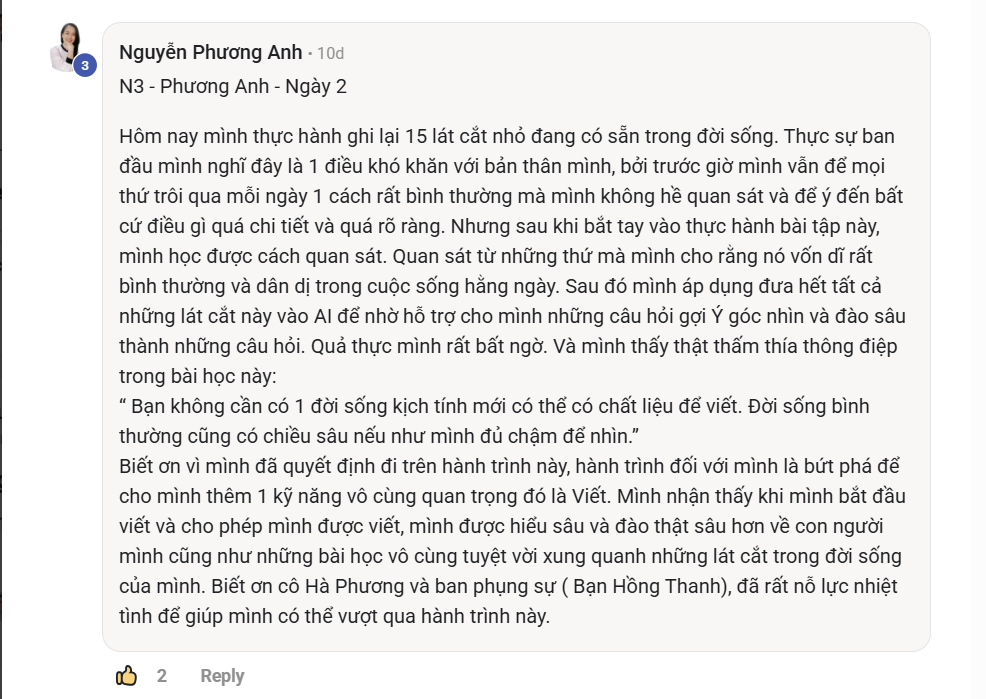 Phản hồi thực tế của học viên Viết Như Hơi Thở, ảnh 73