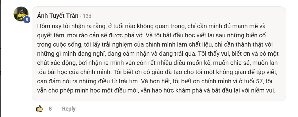 Phản hồi thực tế của học viên Viết Như Hơi Thở, ảnh 77